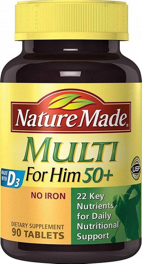 Details About Nature Made Multivitamin For Men Over 50 Plus With Vitamin D3 No Iron 90 Count