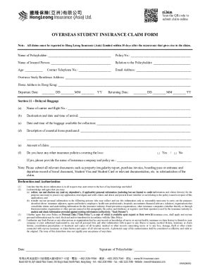 Fillable Online OVERSEAS STUDENT INSURANCE CLAIM FORM Fax Email Print