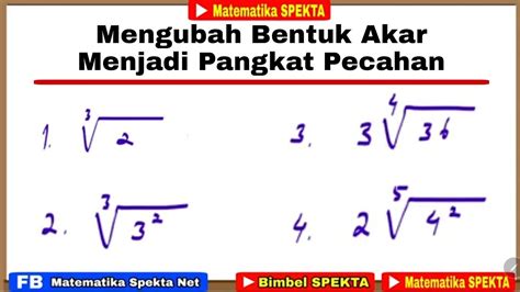 Contoh Soal Bentuk Akar Menjadi Pangkat Pecahan Belajar Soal Bareng