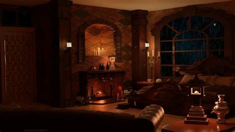 Thunderstorm Ambiance To End Insomnia Rain And Fireplace For Sleeping