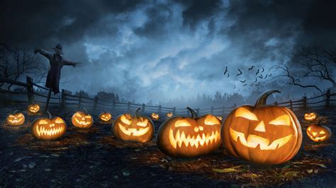 Halloween Night Pumpkin 4K 8K #3600h Wallpaper PC Desktop