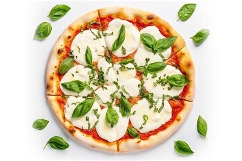 Premium Ai Image A Pizza With Mozzarella And Basil On It