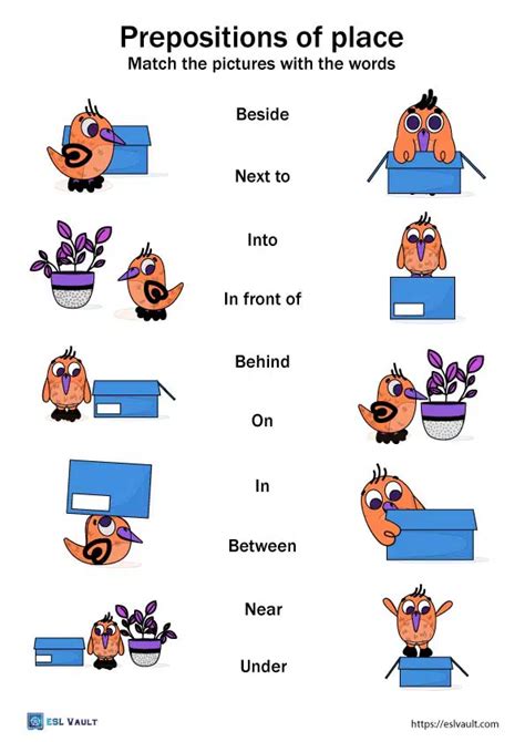 Prepositions Of Place Worksheet