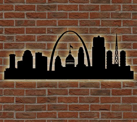 St Louis Skyline Dxf Svg Silhouette Vector Cityscape Etsy Uk