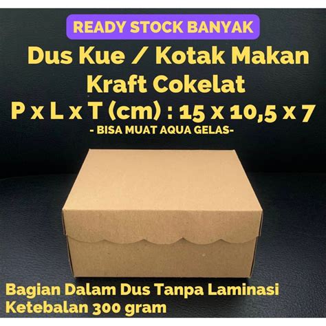 Jual Dus Kue Kotak Makan Snack Box R3 15cm X 10 5cm X 7cm Kraft