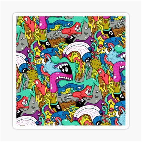 Carzy Mixed Illustration Sticker For Sale By Irfan Khan Redbubble