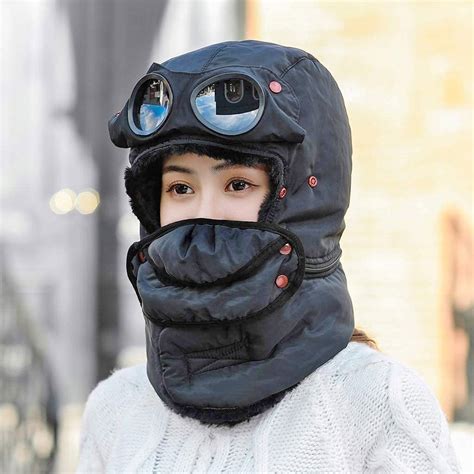 This Winter Trapper Hat Covers Your Entire Head, and Has Integrated Sunglasses