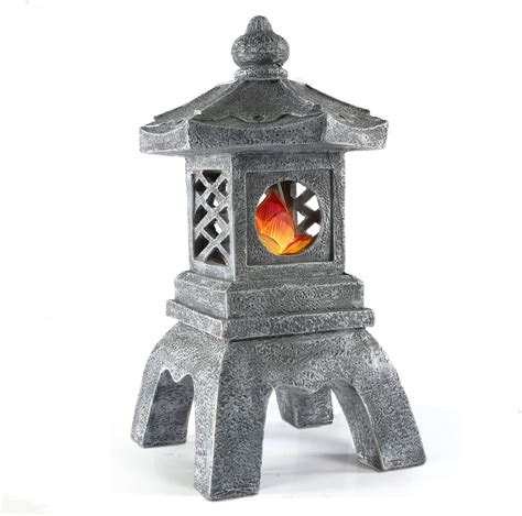 Amazon MIBUNG 13 Inch Solar Pagoda Lantern Outdoor Statue Pagoda