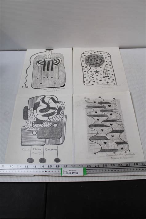 4 Pencil Drawings By Donna E Crawford