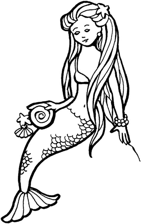 Cute Free Mermaid Coloring Pages - Coloring Home