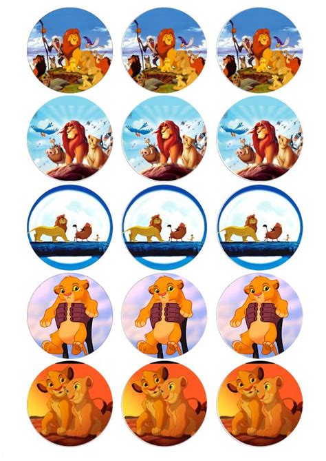 Lion King Simba Edible Cupcake Cookie Toppers Itty Bitty Cake Toppers