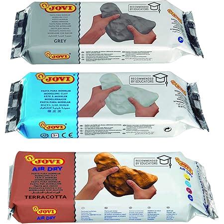 Jovi Air Dry Modeling Clay Pack Of White Grey And Terracotta Clay