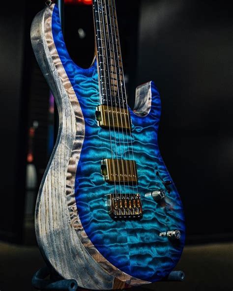 Kiesel Guitars On Instagram “a Very Rad Neck Through Aries In A Deep Aquaburst Over Quilted