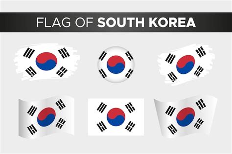 Bandeira Nacional Da Coreia Do Sul Em Estilo De O Circular Ondulado