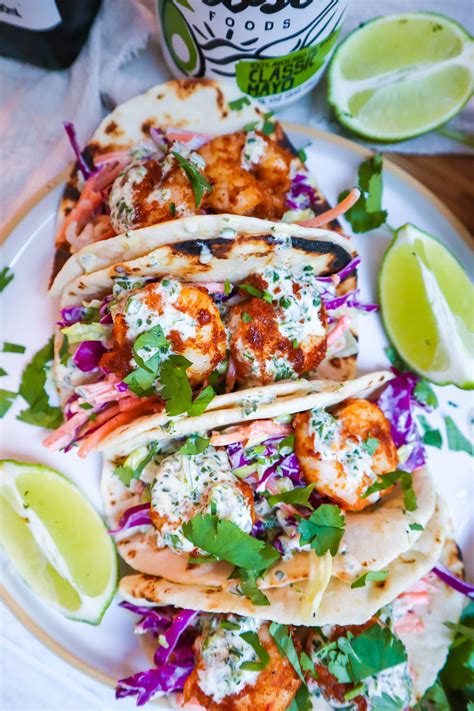 Cilantro Lime Shrimp Tacos Jazz Leaf