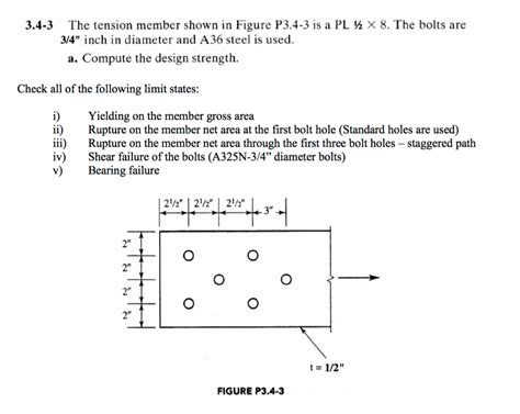 Solved 3 4 3 The Tension Member Shown In Figure P3 4 3 Is A Chegg