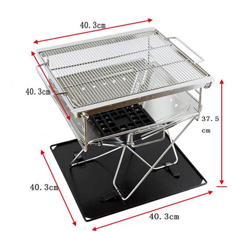 Size Heavy Duty Camping Folding Charcoal Grills Thick Stainless