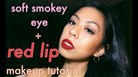 Red Lip And Soft Smokey Eye Makeup Tutorial Youtube