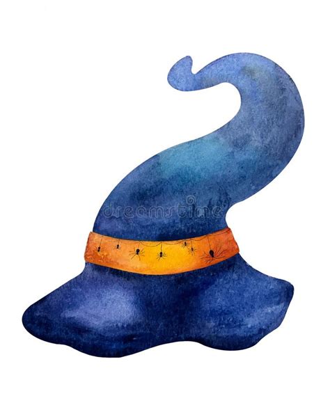 Watercolor Witch Hat Isolated Stock Illustrations Watercolor