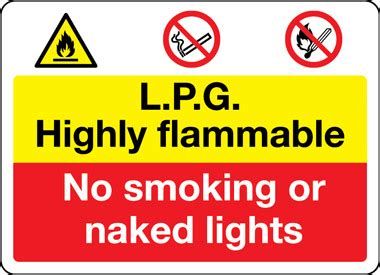 Lpg Highly Flammable Safety Sign Aura Sign Shop