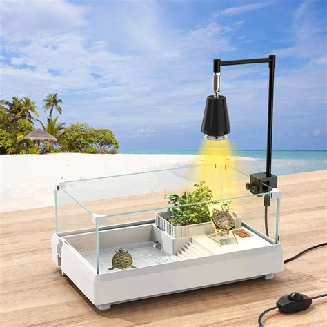 Amazon Silicar Glass Turtle Tank With Uva Uvb Reptile Heat Lamp