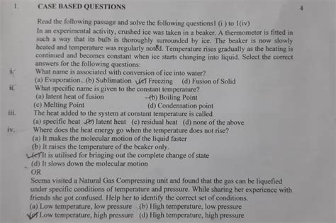 Case Based Questions Read The Following Passage And Solve The Following