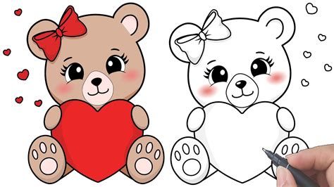 How To Draw Cute Lovely Teddy Bear L كيف ارسم دبدوب كيوت خطوة بخطوة Youtube