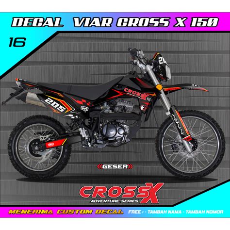 Jual Dekal Stiker Viar Cross X 150 Full Body Merah Shopee Indonesia