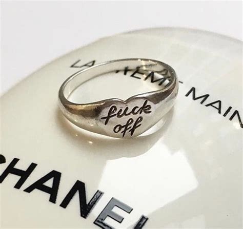 Fuck Off Ring Sterling Silver Etsy