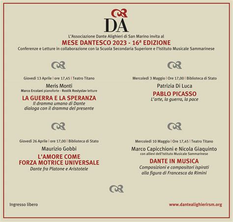 Mese Dantesco Dante In Musica