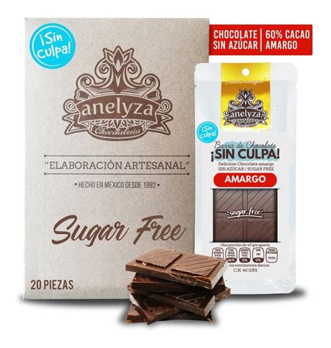 Barra De Chocolate Sin Az Car Amargo Para Diab Ticos Pzas