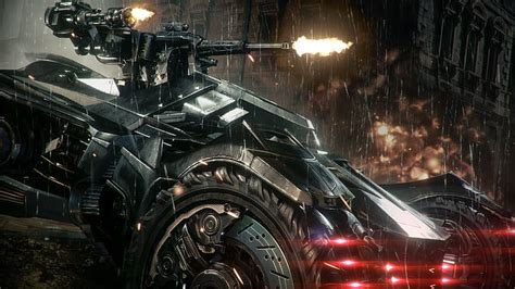 Batman Batman Arkham Knight Rocksteady Studios Batmobile Gotham City