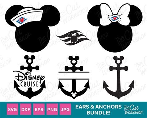 Mickey Sailor Hat Minnie Mouse Ears And Anchors Cruise Bundl Inspire