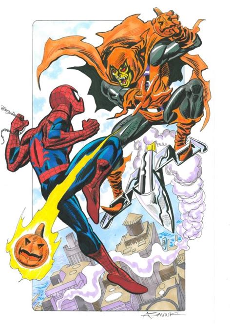 Spiderman VS Hobgoblin By Alex Saviuk In Ferr N Pascual S Commissions