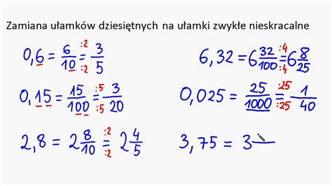 Zamiana Ułamków Dziesiętnych Na Ułamki Zwykłe 2 Youtube