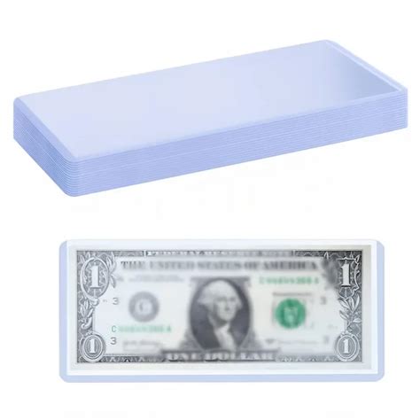 Mm Bill Currency Pvc Clear Hard Plastic Sleeve Clip Paper Money