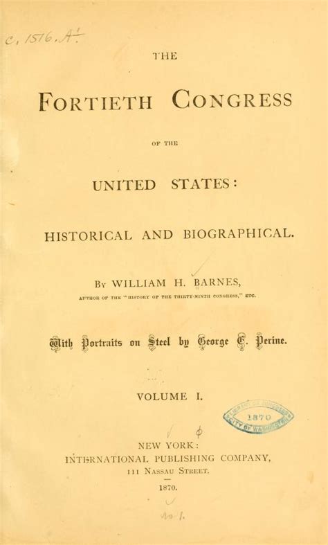 Biographies Of The Present Senators Of The United States Library Of