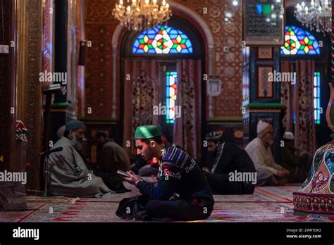 Srinagar India Th Mar A Kashmiri Muslim Man Prays Inside A