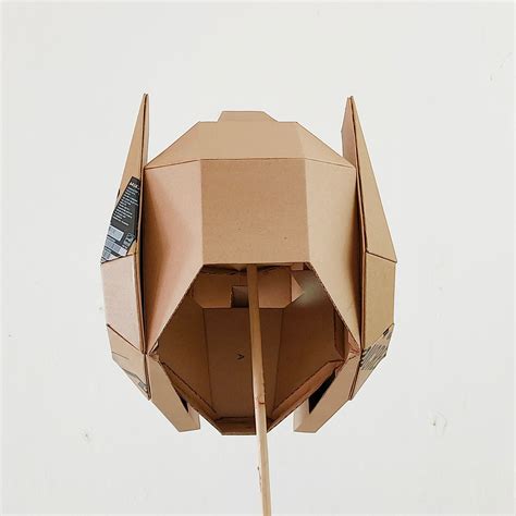 Cardboard Robot Head With Face Helmet Template. DIY Printable Pattern ...