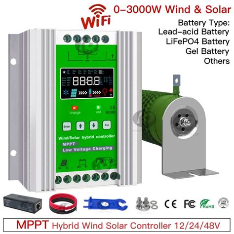 Mppt W Hybrid Wind Solar Charge Dischage Booster Controller