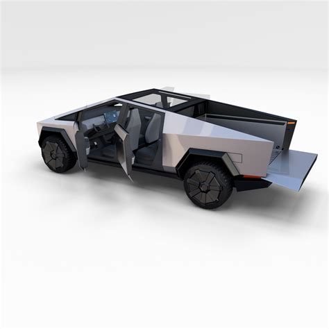 Tesla Cybertruck and Cyberquad Pack with interior and chassis - Blender ...