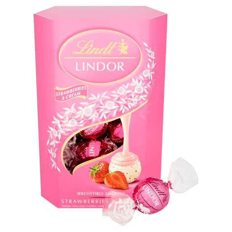 Lindt Lindor Strawberries Cream Chocolate Truffles Box 200g Best One