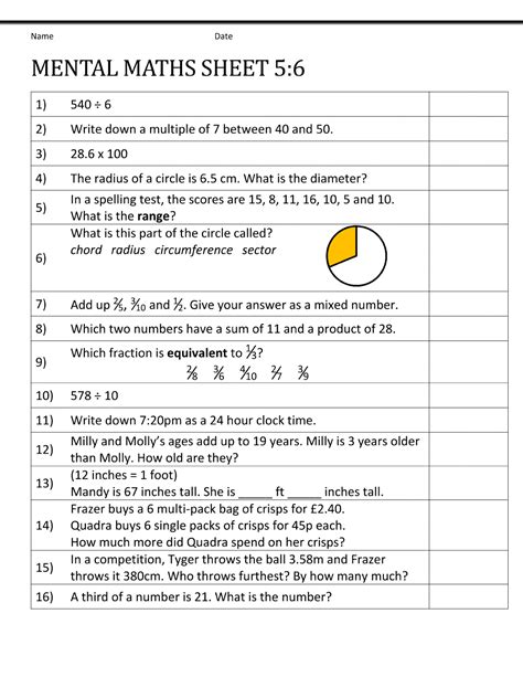 Year 6 Maths Worksheets For The Math Lovers Educative Printable