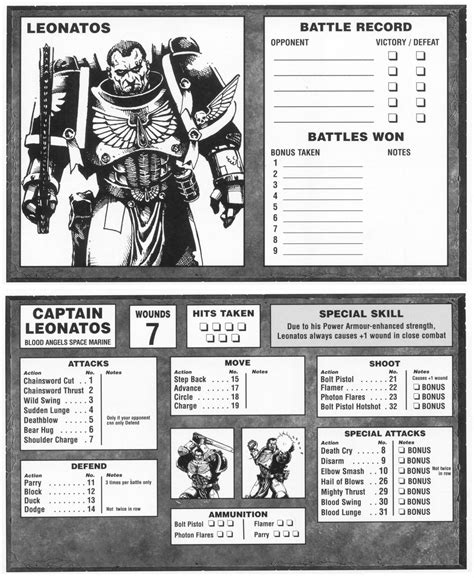 Warhammer K Character Sheet Tablepasa