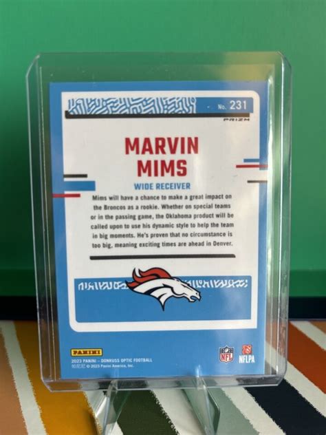 Marvin Mims Donruss Optic Fire Emoji Prizm Ssp Rated Rookie