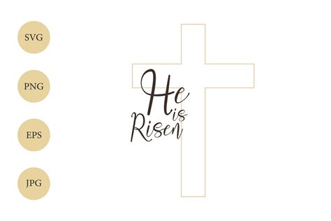 He Is Risen Svg Cross Svg Easter Svg Easter Cross Svg Designful Market