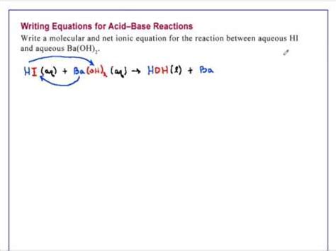 How To Write Acid Base Reactions