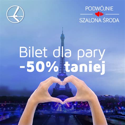 Promocja Szalona Środa LOTu 11 02 2015r 50 obniżka na Walentynki