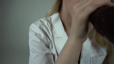 Busty Nurse Fucks Her Throat With A Huge Dildo