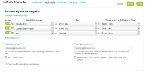 Netsuite Applications Suite Scheduling The Integration To Run